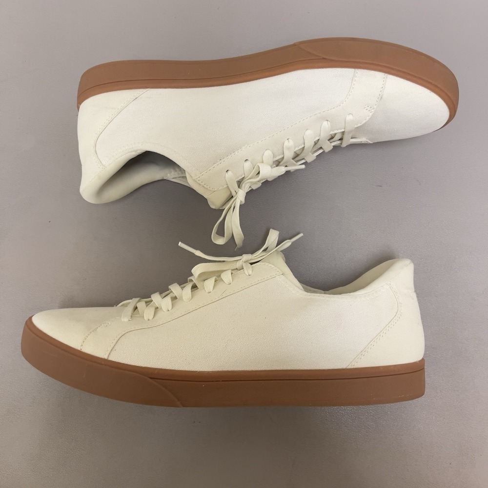 Kizik Irving Shoes Men 11.5 Wide Beige Canvas Hands Free Lace Up Walking Sneaker - Picture 7 of 14